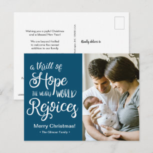 Cartes Pour Fêtes Annuelles Un frisson d'espoir Bébé Noël Bleu