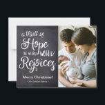 Cartes Pour Fêtes Annuelles Un frisson d'Espoir le monde fatigué se réjouit Ba<br><div class="desc">Personnalisez cette carte à plat de Noël avec les mots "Un frisson d'espoir que le monde fatigué se réjouit" sur le tableau de bord. Customisez avec une photo de bébé, nom de famille et détails de faire-part de naissance. Indiquez la date de naissance du bébé, les statistiques et l'adresse de...</div>