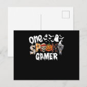 Cartes Pour Fêtes Annuelles Un Gamer léopard groovy effrayant d'Halloween (Devant / Derrière)