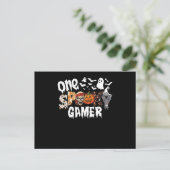 Cartes Pour Fêtes Annuelles Un Gamer léopard groovy effrayant Halloween (Debout devant)