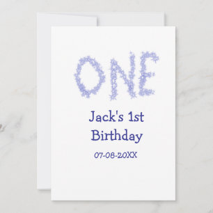Cartes Pour Fêtes Annuelles Un garçon de parties scintillant bleu moderne 1er