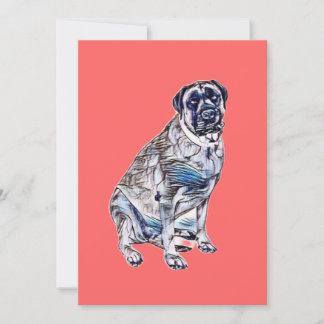 Cartes Pour Fêtes Annuelles Un grand chien mastiff anglais féminin adulte port