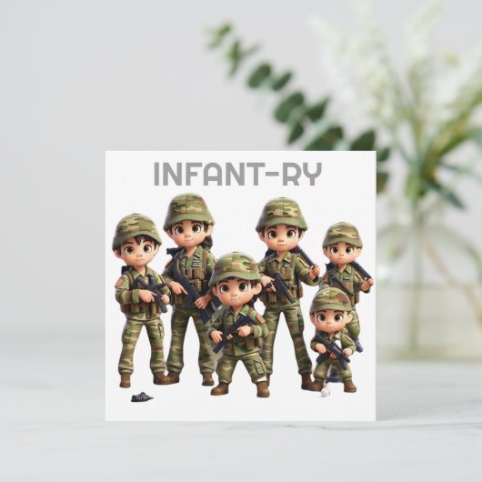 Cartes Pour Fêtes Annuelles Un Groupe D'Enfants En Camouflage De L'Armée Unifo (Debout devant)