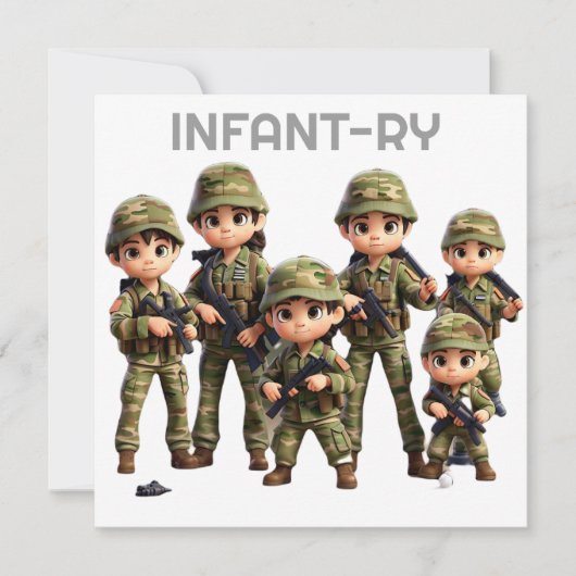 Cartes Pour Fêtes Annuelles Un Groupe D'Enfants En Camouflage De L'Armée Unifo (Devant)