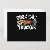 Cartes Pour Fêtes Annuelles Un Halloween Éffrayant Trucker Leopard Super (Devant / Derrière)
