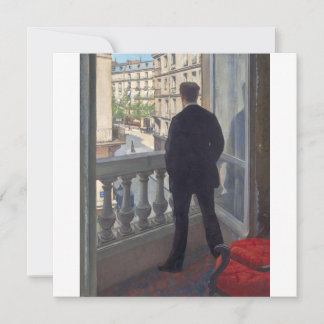 Cartes Pour Fêtes Annuelles Un jeune homme à sa fenêtre par Gustave Caillebott