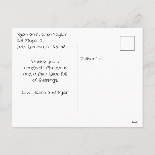 Cartes Pour Fêtes Annuelles Un joli cardinal sur un Noël enneigé (Dos)