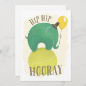 Cartes Pour Fêtes Annuelles Un joli éléphant vert. animal Anniversaire de enfa (Devant / Derrière)