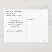 Cartes Pour Fêtes Annuelles Un joli Jay Bleu sur une branche neige Noël (Dos)