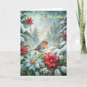 Cartes Pour Fêtes Annuelles Un joli Noël Robin (Devant)