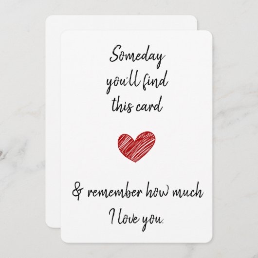 Cartes Pour Fêtes Annuelles Un jour vous trouverez ce mari femme partenaire (Devant / Derrière)