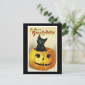 Cartes Pour Fêtes Annuelles Un joyeux Haloween Kitten (Debout devant)
