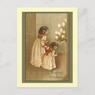 Cartes Pour Fêtes Annuelles Un Joyeux Noël Avec Deux Filles Victoriennes