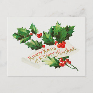 Cartes Pour Fêtes Annuelles Un joyeux Noël et un joyeux Nouvel An Vintage