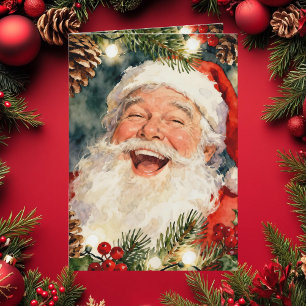 Cartes Pour Fêtes Annuelles Un joyeux Père Noël à l'ancienne Noël vintage