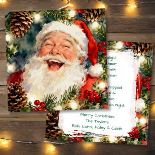 Cartes Pour Fêtes Annuelles Un joyeux Père Noël à l'ancienne Noël vintage