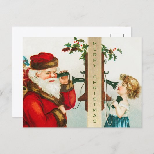 Cartes Pour Fêtes Annuelles Un joyeux Père Noël par Ellen Clapsaddle (Devant / Derrière)