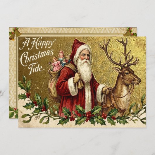 Cartes Pour Fêtes Annuelles Un joyeux temps de Noël (Devant / Derrière)