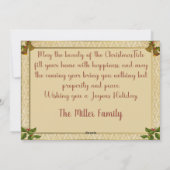 Cartes Pour Fêtes Annuelles Un joyeux temps de Noël (Dos)