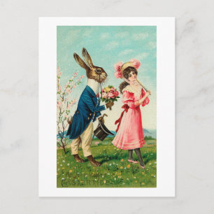 Cartes Pour Fêtes Annuelles Un lapin courtisé à la dame de Pâques