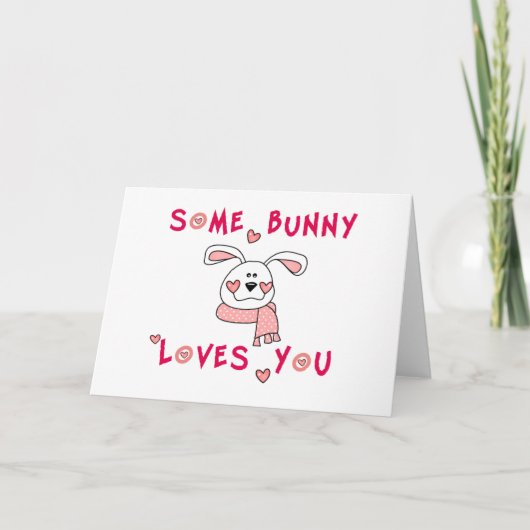 Cartes Pour Fêtes Annuelles Un Lapin T'Aime (Devant)