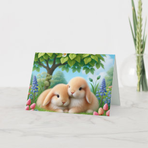 Cartes Pour Fêtes Annuelles Un Lapin T'Aime Mignonne