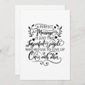Cartes Pour Fêtes Annuelles Un mariage parfait n'est que deux personnes imparf (Devant / Derrière)