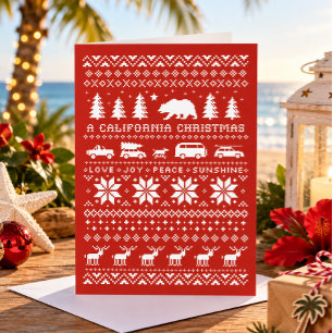 Cartes Pour Fêtes Annuelles Un Noël californien - Amour Joie Paix Soleil