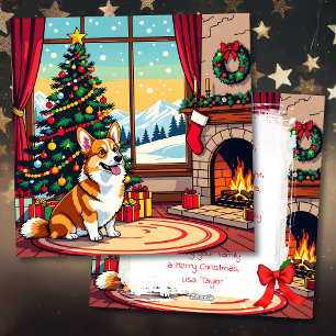 Cartes Pour Fêtes Annuelles Un Noël de Corgi mignon personnalisé