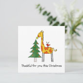 Cartes Pour Fêtes Annuelles Un Noël de remerciement - Giraffe (Debout devant)