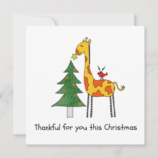 Cartes Pour Fêtes Annuelles Un Noël de remerciement - Giraffe (Devant)