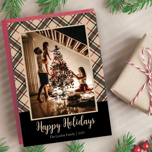 Cartes Pour Fêtes Annuelles Un Noël photo Plaid