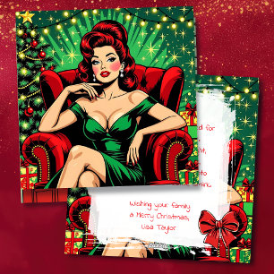Cartes Pour Fêtes Annuelles un Noël rétro sarcastique amusant