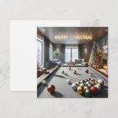 Cartes Pour Fêtes Annuelles Un Noël Snooker (Devant / Derrière)