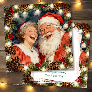 Cartes Pour Fêtes Annuelles Un Noël sucré à l'ancienne M. et Mme Claus