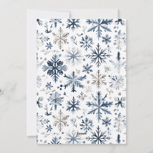 Cartes Pour Fêtes Annuelles Un nouveau chapitre Marié & Merry Blue Snowflake p (Dos)