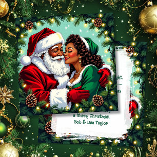 Cartes Pour Fêtes Annuelles Un Père et une Mère Noël vintage personnalisé pour