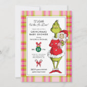 Cartes Pour Fêtes Annuelles "Un Petit Peu Qui A Dû !" Baby shower Grinchmas (Devant)