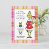 Cartes Pour Fêtes Annuelles "Un Petit Peu Qui A Dû !" Baby shower Grinchmas (Debout devant)