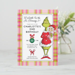 Cartes Pour Fêtes Annuelles "Un petit Qui a 2 ans !" Anniversaire Grinch