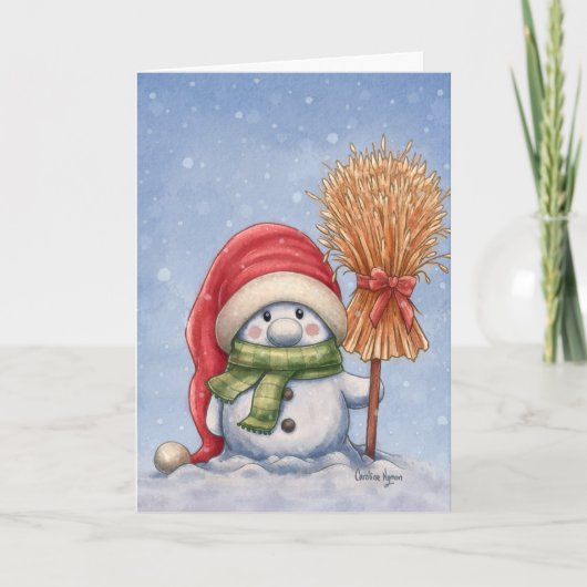 Cartes Pour Fêtes Annuelles Un Petit Snowman (Devant)