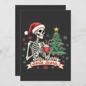 Cartes Pour Fêtes Annuelles Un peu joyeux, un peu effrayant, squelette de Noël (Devant / Derrière)