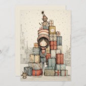 Cartes Pour Fêtes Annuelles Un Pile De Cadeaux De Noël (Devant / Derrière)