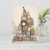 Cartes Pour Fêtes Annuelles Un Pile De Cadeaux De Noël (Debout devant)