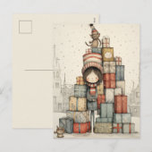 Cartes Pour Fêtes Annuelles Un Pile De Cadeaux De Noël (Devant / Derrière)