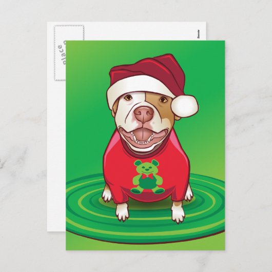 Cartes Pour Fêtes Annuelles Un pitbull dans une pièce en t d'ours (Devant / Derrière)