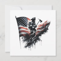 Un pompier américain.Drapeau des Etats-Unis.
