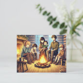 Cartes Pour Fêtes Annuelles Un rassemblement familial d'hiver (Debout devant)