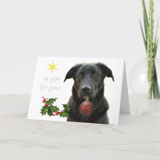 Cartes Pour Fêtes Annuelles Un récupérateur du Labrador noir apportant un cade