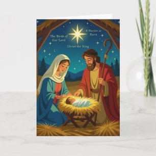 Cartes Pour Fêtes Annuelles Un Sauveur est né